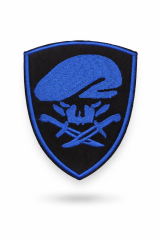 Single Sword Nakış Patch - Büyük Boy Bere-Bıçak Peç SİYAH-MAVİ