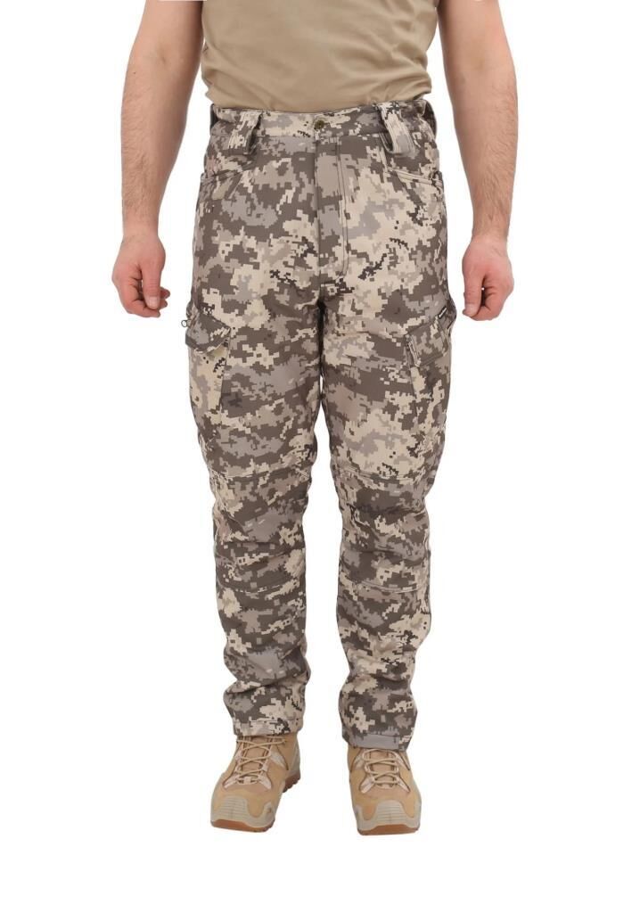 Single Sword Outdoor Softshell Su&Rüzgar  Geçirmez Taktik Erkek Pantolon (İçi Polarlı) PİKSEL - XL