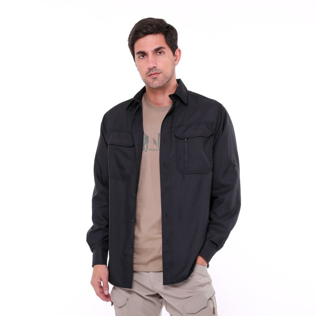Single Sword Taktik Yazlık Outdoor Erkek Gömlek&Koruma Gömleği SİYAH - 3XL