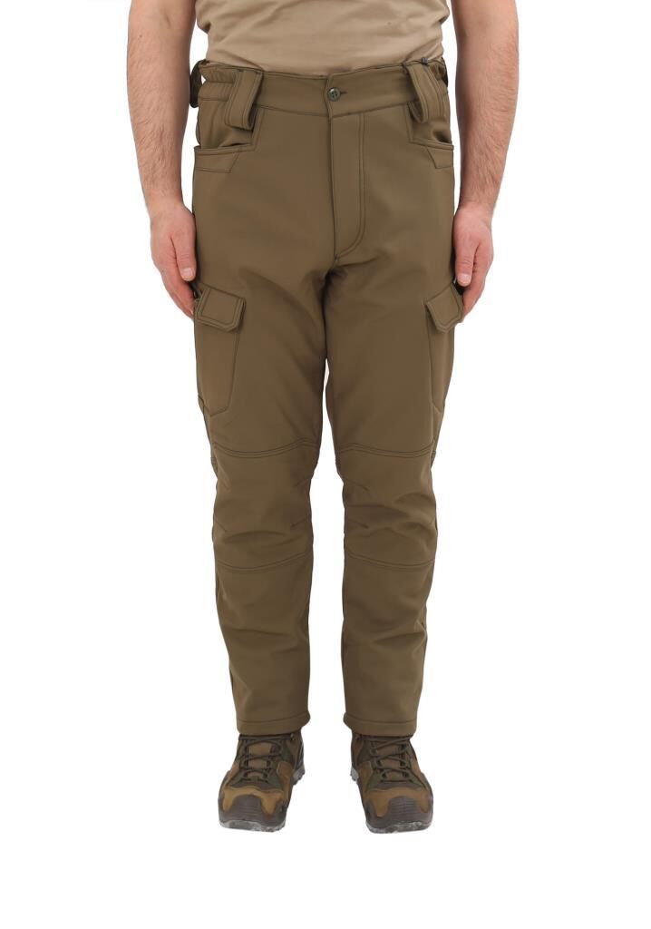 Single Sword Outdoor Softshell Su&Rüzgar  Geçirmez Taktik Erkek Pantolon (İçi Polarlı) HAKİ - 3XL
