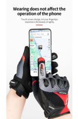 Madmotor MT-21 Protection Taktik Motosiklet Eldiveni Dokunmatik Kaymaz Korumalı Erkek Eldiveni M - KIRMIZI