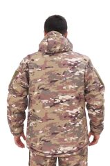 Single Sword Su ve Rüzgâr Geçirmez Softshell Erkek Kışlık Parka (Kapüşonlu) MULTİCAM - 2XL