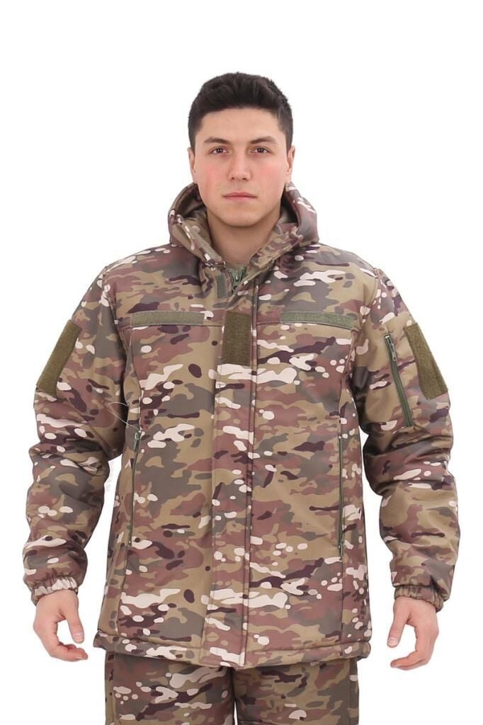 Single Sword Su ve Rüzgâr Geçirmez Softshell Erkek Kışlık Parka (Kapüşonlu) MULTİCAM - 3XL
