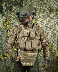 Single Sword Balistik Plaka Takılabilir Yan Korumalı Sırt Çantalı İlk Yardım Çantalı Hücum Yeleği WOODLAND