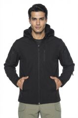 Single Sword Su Geçirmez Outdoor Softshell Taktik Erkek Mont SİYAH - L