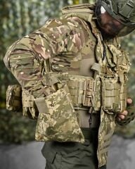 Single Sword Balistik Plaka Takılabilir Yan Korumalı Sırt Çantalı İlk Yardım Çantalı Hücum Yeleği PİKSEL