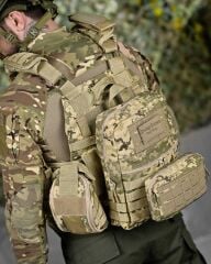 Single Sword Balistik Plaka Takılabilir Yan Korumalı Sırt Çantalı İlk Yardım Çantalı Hücum Yeleği PİKSEL