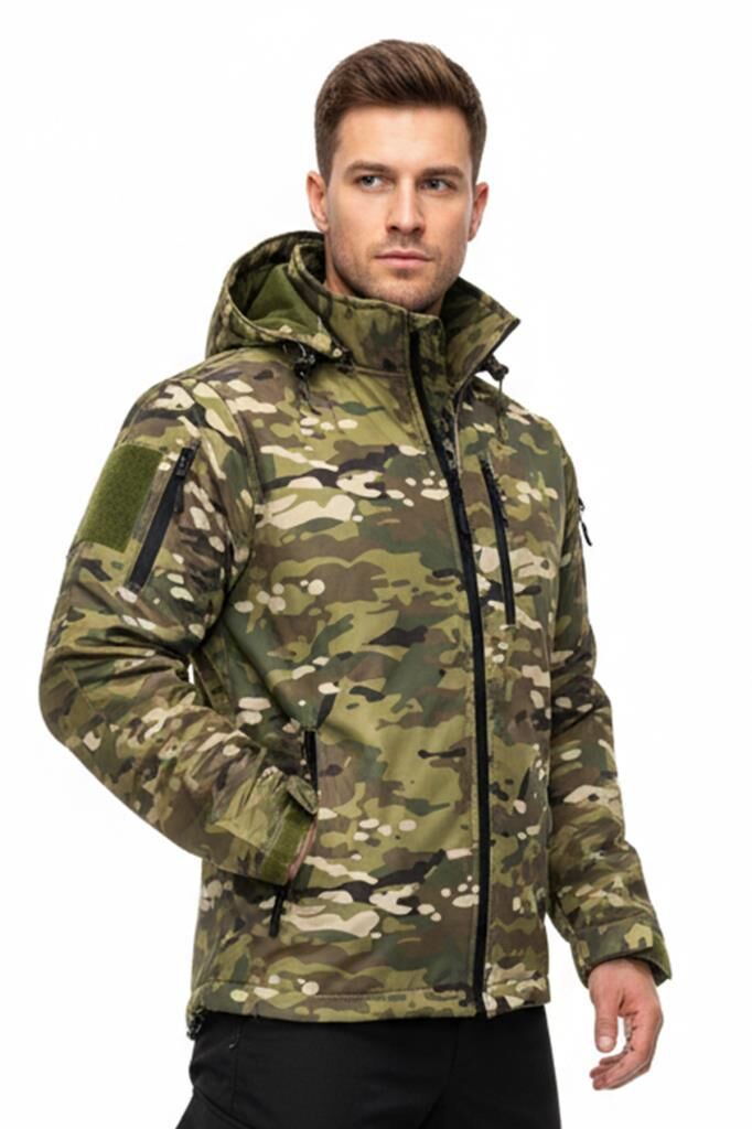 Single Sword Su Geçirmez Outdoor Softshell Taktik Erkek Mont MULTİCAM - L