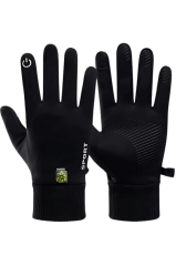 Single Sword Uzun Parmaklı Dokunmatik Parmak Özellikli   Pusula ve Termometreli Eldiven SİYAH - XL