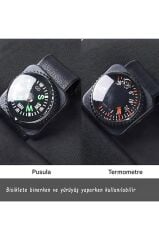 Single Sword Uzun Parmaklı Dokunmatik Parmak Özellikli   Pusula ve Termometreli Eldiven SİYAH - XL