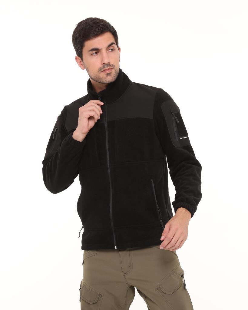 Single Sword Erkek&Kadın Taktik Garni Polar Mont-Hırka-Ceket TP01 SİYAH - 2XL