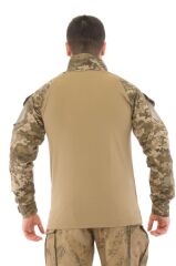 Single Sword Dirseklik Tasarımlı Polo Yaka Erkek Combat Tişört MULTİCAM - 3XL