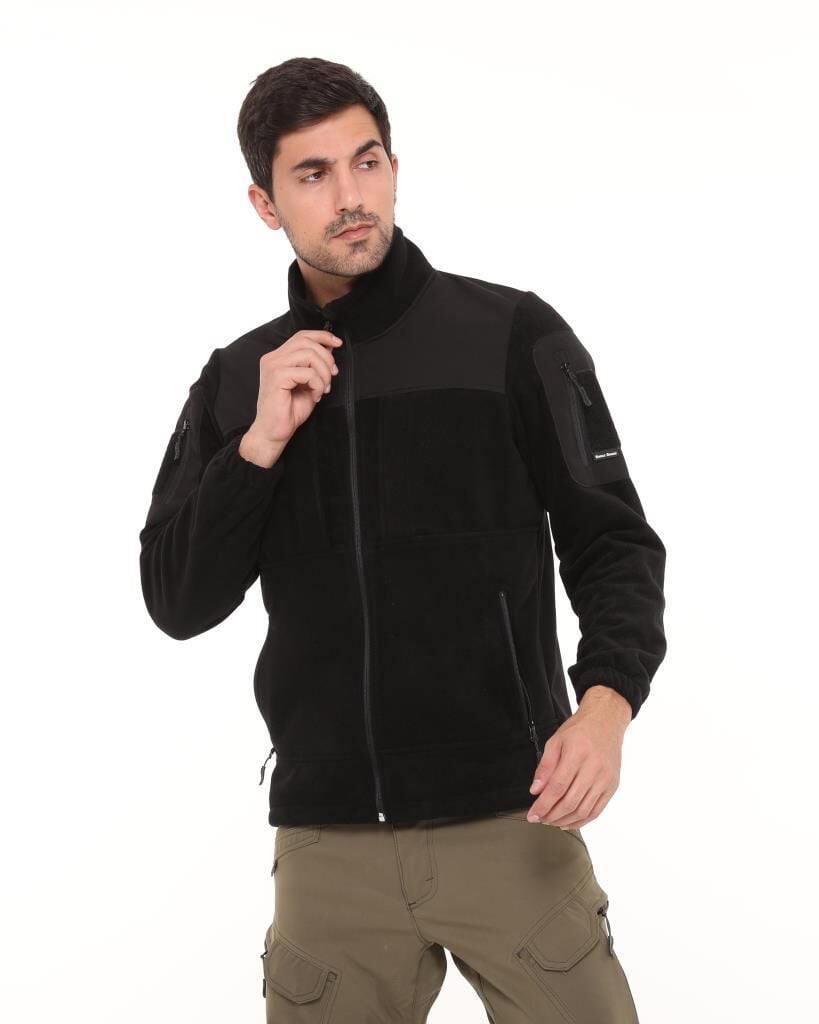 Single Sword Erkek&Kadın Taktik Garni Polar Mont-Hırka-Ceket TP01 SİYAH - 3XL