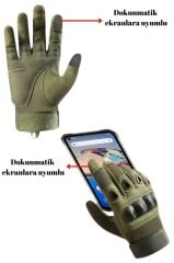Single Sword Taktik Dokunmatik Parmak Uçlu Eldiven HAKİ - L