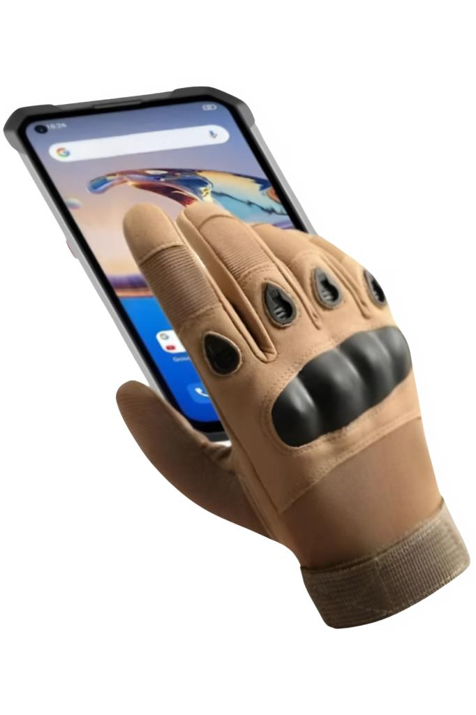 Single Sword Taktik Dokunmatik Parmak Uçlu Eldiven BEJ - L