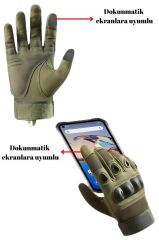 Single Sword Taktik Dokunmatik Parmak Uçlu Eldiven HAKİ - M