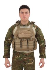 Single Sword Kasırga Tactical Balistik Plaka Takılabilen Açık Cepli Hücum Yeleği BEJ