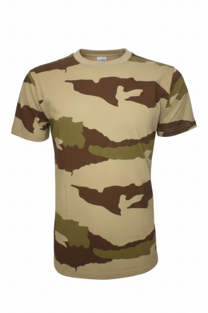Single Sword Bisiklet Yaka Kısa Kollu Kamuflaj Erkek T-Shirt Ç.KAMUFLAJ - 2XL