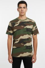 Sword Bisiklet Yaka Kısa Kollu Kamuflaj Erkek T-Shirt Single