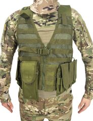 Hücum Yeleği Fermuarlı Arka Açık Standart HAKİ