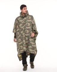 Single Sword Askeri Panço Yağmurluk Kamuflaj Desen