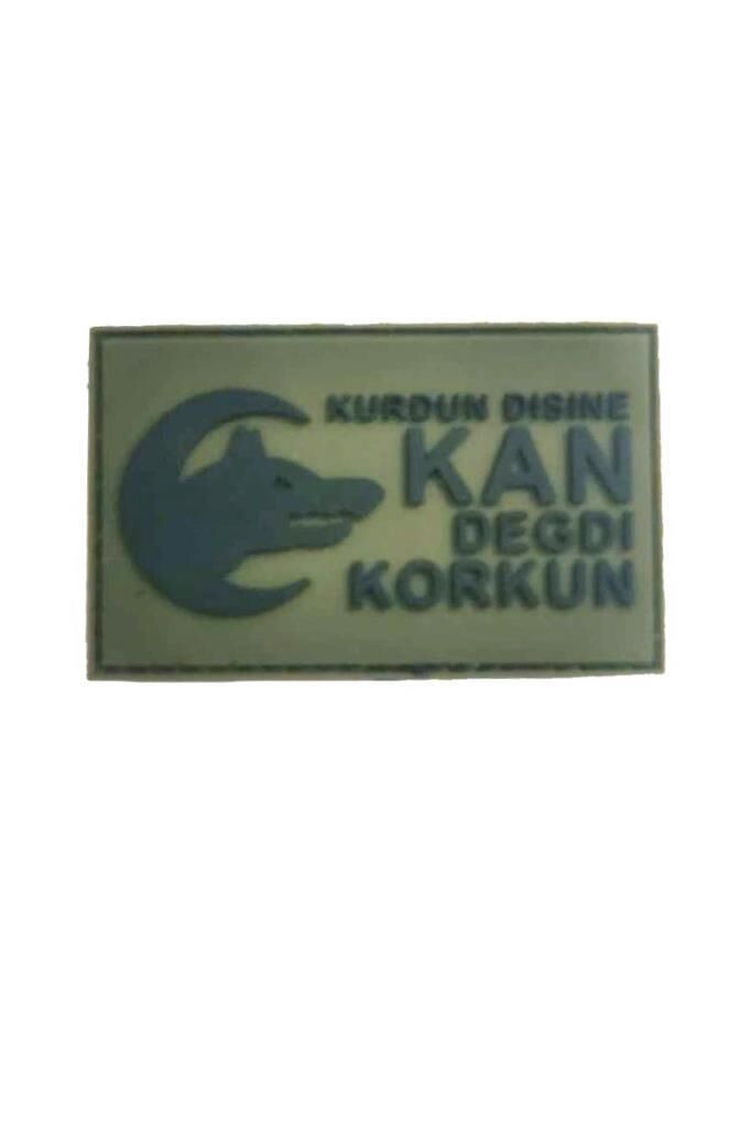 Single Sword ''Kurdun Dişine Kan Değdi Korkun'' Plastik Arma Peç - Patch HAKİ