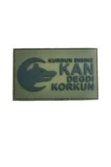 Single Sword ''Kurdun Dişine Kan Değdi Korkun'' Plastik Arma Peç - Patch HAKİ