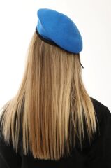 Single Sword Fransız Bere - Şapka -Fransız Ressam Yün Keçe Bere K.MAVİ