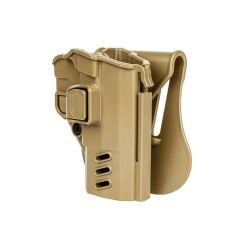 Single Sword BG Plastik Tetik Kitlemeli Hızlı Çekim Silah Kılıfı SAĞ - BEYAZ - SARSILMAZ KILINÇ