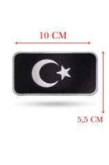 Single Sword BAYRAK Nakış Patch - Peç 10 Cm X 4,5 Cm KIRMIZI