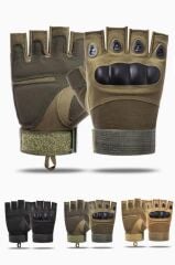 Single Sword Yarım Parmak Taktik Eldiven Bisiklet Motosiklet Outdoor Eldiven HAKİ - 2XL