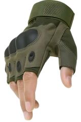 Single Sword Yarım Parmak Taktik Eldiven Bisiklet Motosiklet Outdoor Eldiven HAKİ - 2XL