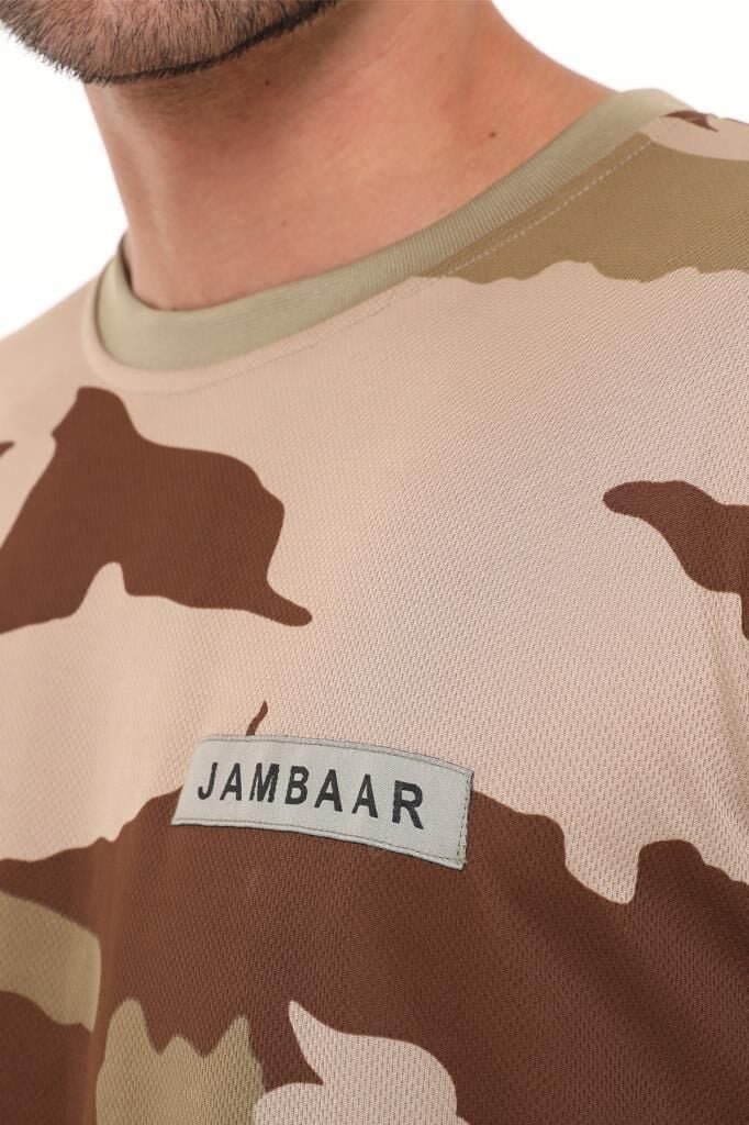 Yakasız Kısa Kol T-Shirt Jambar Ç.KAMUFLAJ - M