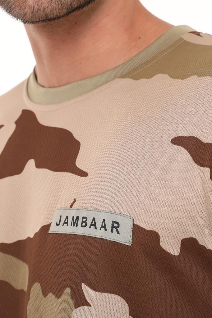 Yakasız Kısa Kol T-Shirt Jambar Ç.KAMUFLAJ - L