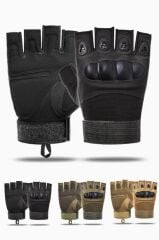 Single Sword Yarım Parmak Taktik Eldiven Bisiklet Motosiklet Outdoor Eldiven SİYAH - XL