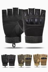 Single Sword Yarım Parmak Taktik Eldiven Bisiklet Motosiklet Outdoor Eldiven SİYAH - XL