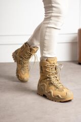 Single Sword Fermuarlı Outdoor Kadın&Erkek Taktik Askeri Bot ve Postal 4 Mevsim SS602 BEJ - 37