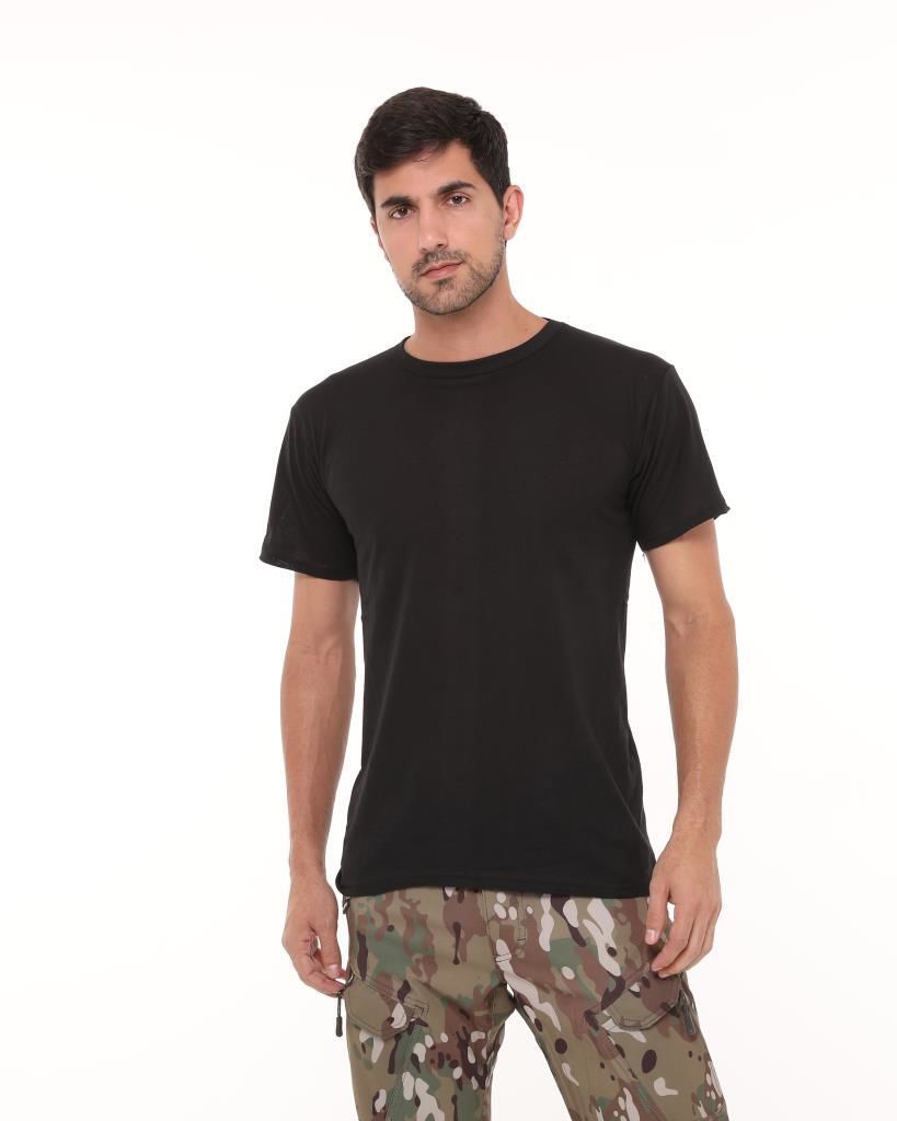 Single Sword Siyah Bisiklet Yaka İnce Yazlık Erkek Tişört SİYAH - 18 CM