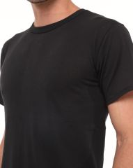 Single Sword Siyah Bisiklet Yaka İnce Yazlık Erkek Tişört SİYAH - 18 CM