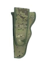 Single Sword Kamuflaj Desenli Deri ve Nakış Seçenekli Sessiz Tabanca Kılıfı NAKIŞ - Y.TSK