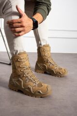 Single Sword Hakiki Deri Su Geçirmez Erkek&Kadın Taktik Askeri Kışlık Bot ve Postal SS603 BEJ - 41