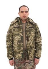 Single Sword Su Geçirmez Kamuflaj Erkek Softshell Parka PİKSEL - XL
