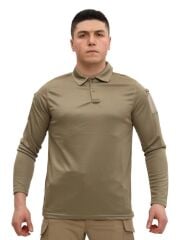 Single Sword Polo Yaka Uzun Kol Taktik T-Shirt SİYAH - 2XL