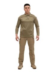 Single Sword Polo Yaka Uzun Kol Taktik T-Shirt