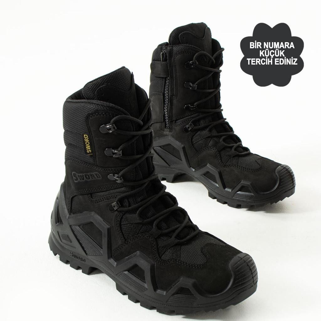 Single Sword Fermuarlı Outdoor Kadın&Erkek Taktik Askeri Bot ve Postal 4 Mevsim SS602 SİYAH - 37