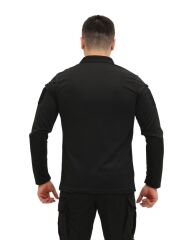 Single Sword Polo Yaka Uzun Kol Taktik T-Shirt SİYAH - XL