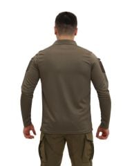 Single Sword Polo Yaka Uzun Kol Taktik T-Shirt HAKİ - S