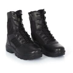 Carinio Hakiki Deri Askeri Taktik Bot (Çöl, Taktik, Dağcı Botu - Uzun) SİYAH - 40