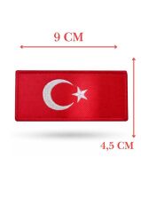 Single Sword BAYRAK Nakış Patch - Peç 10 Cm X 4,5 Cm KIRMIZI