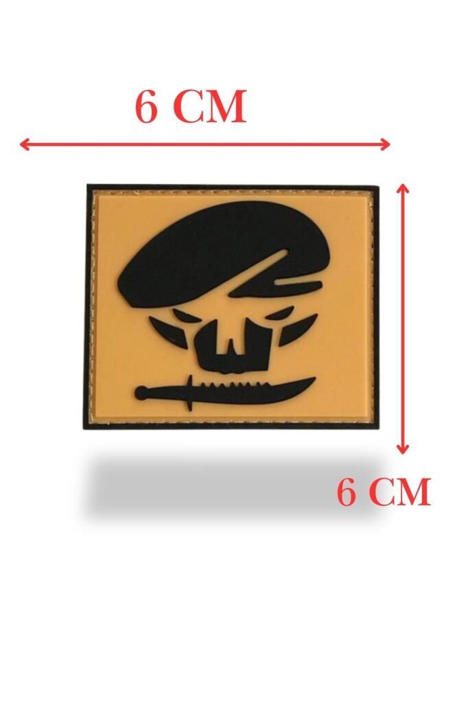 Single Sword BERE-BIÇAK Plastik Patch - Peç 6Cm X 6Cm BEJ